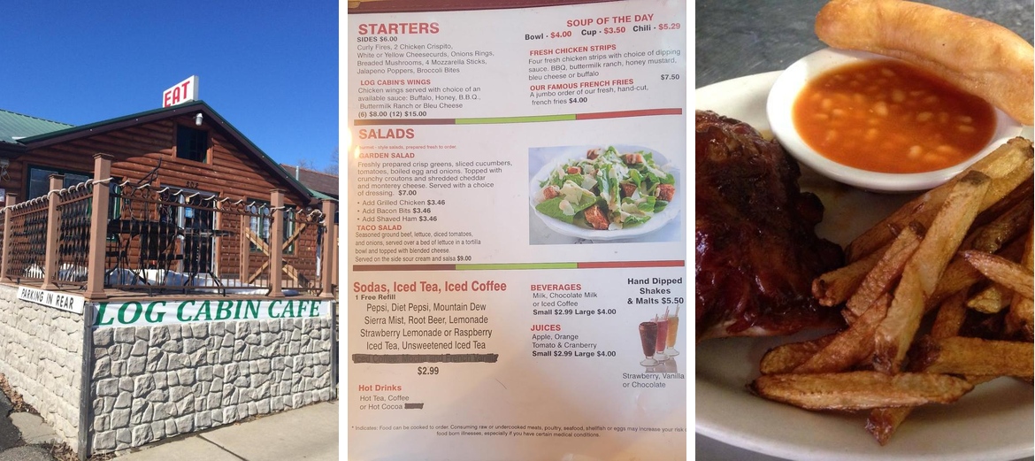 Log Cabin Cafe Menu