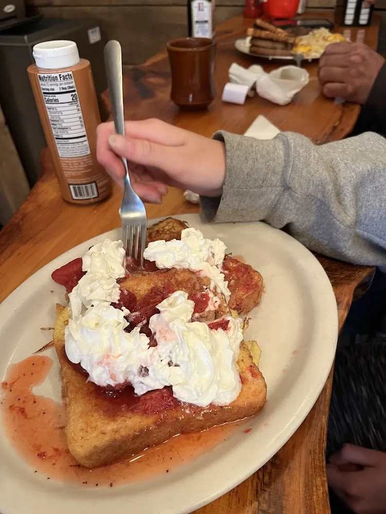 French Toast with Strawberries in Sauce and Redi Whip