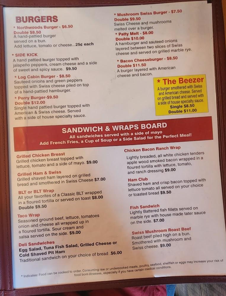 Log Cabin Cafe Menu image 2