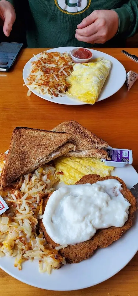Mexican Omlette w O Cheese w Hash Browns in Back